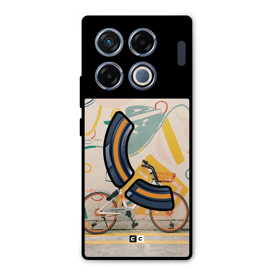 Street Art Bicycle Metal Back Case for Infinix GT 20 Pro