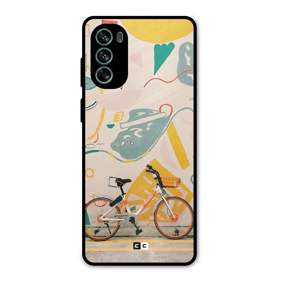 Street Art Bicycle Metal Back Case for Moto G62