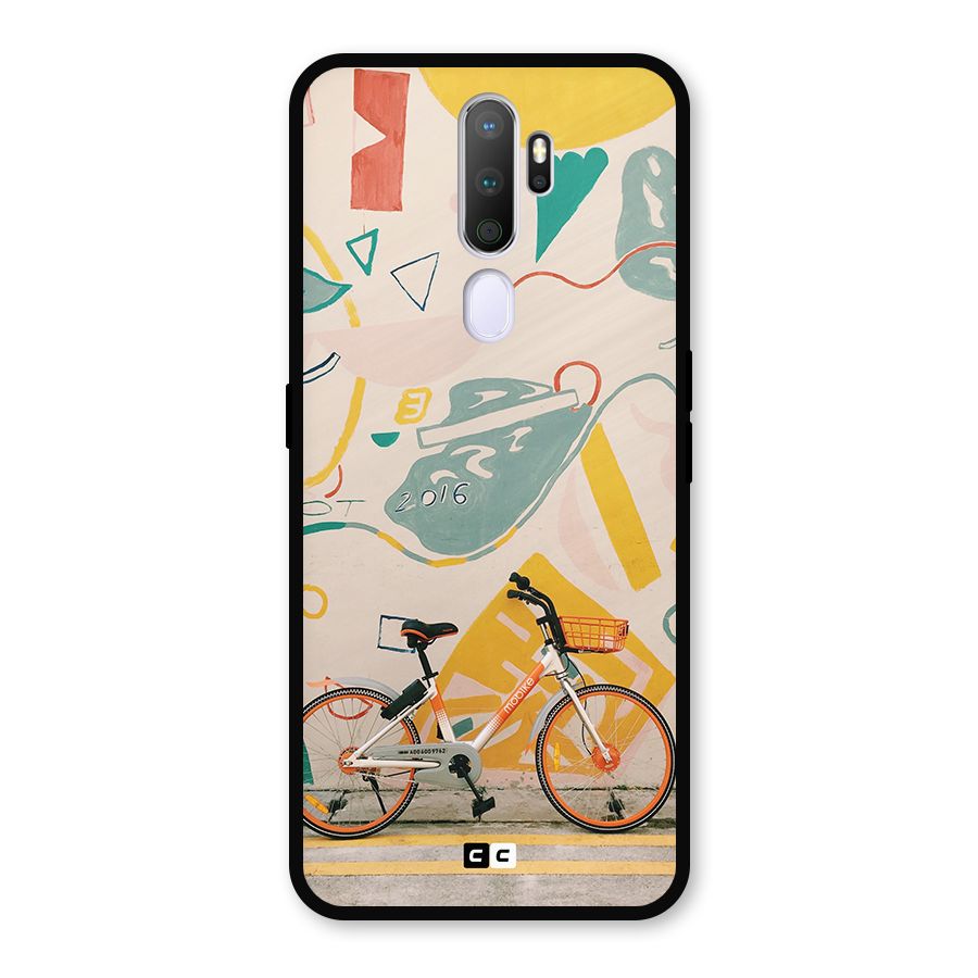 Street Art Bicycle Metal Back Case for Oppo A9 (2020)