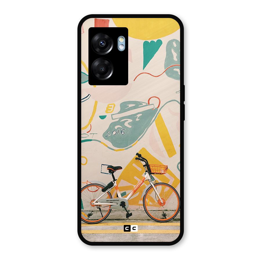 Street Art Bicycle Metal Back Case for Oppo K10 (5G)