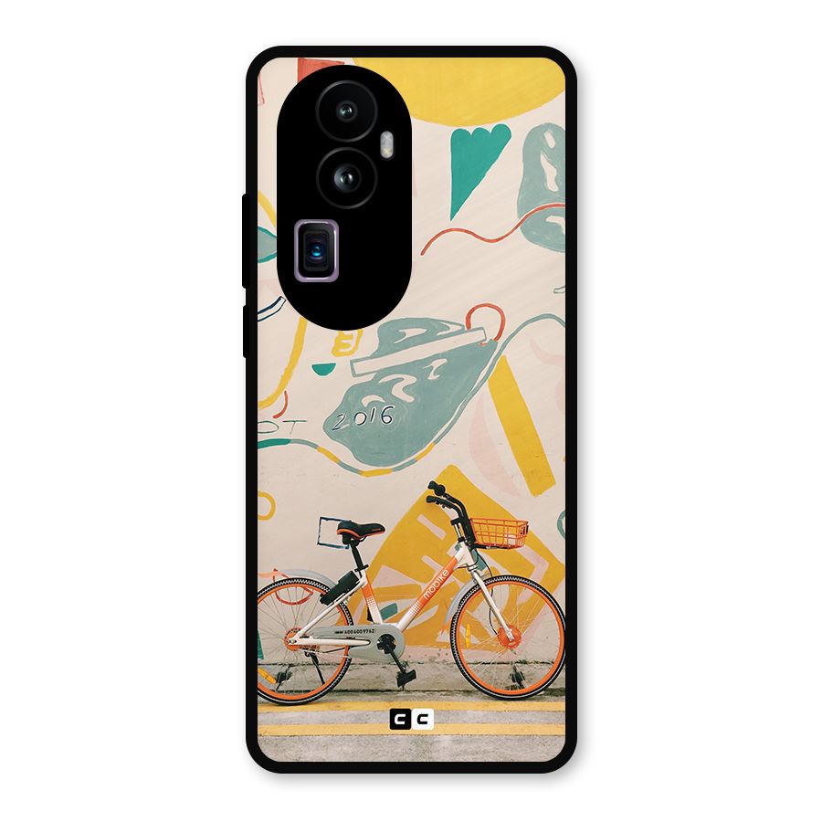 Street Art Bicycle Metal Back Case for Oppo Reno10 Pro Plus
