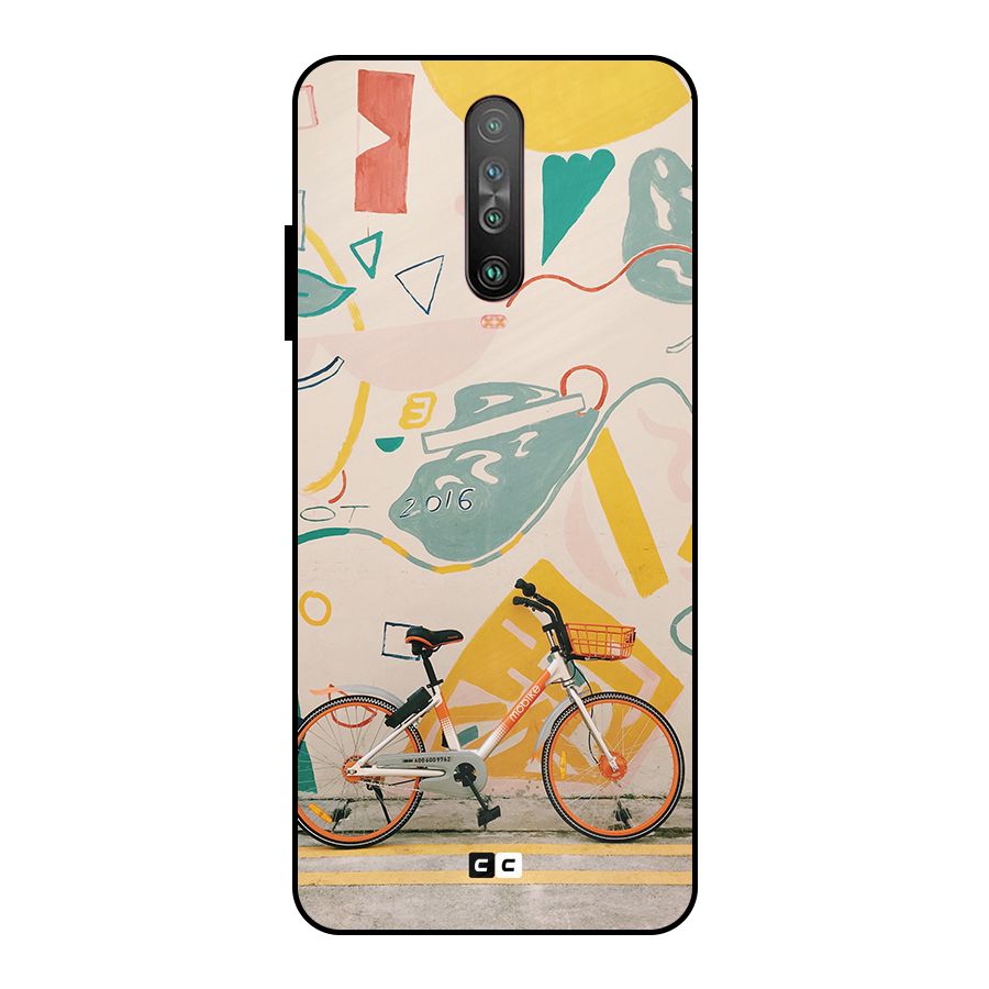 Street Art Bicycle Metal Back Case for Poco X2