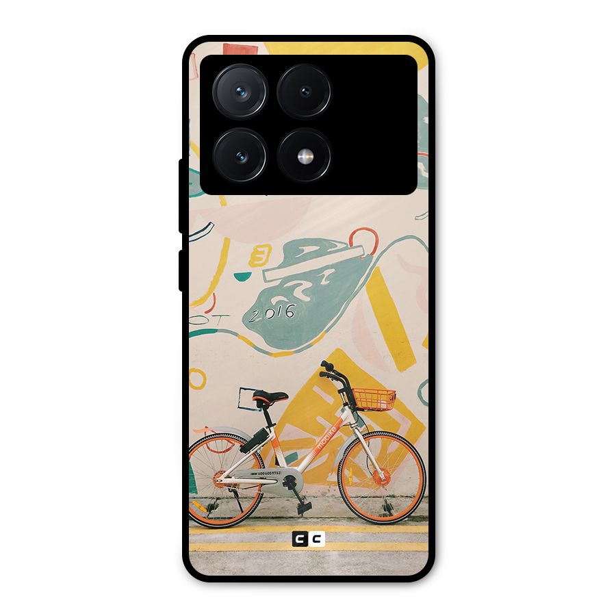 Street Art Bicycle Metal Back Case for Poco X6 Pro
