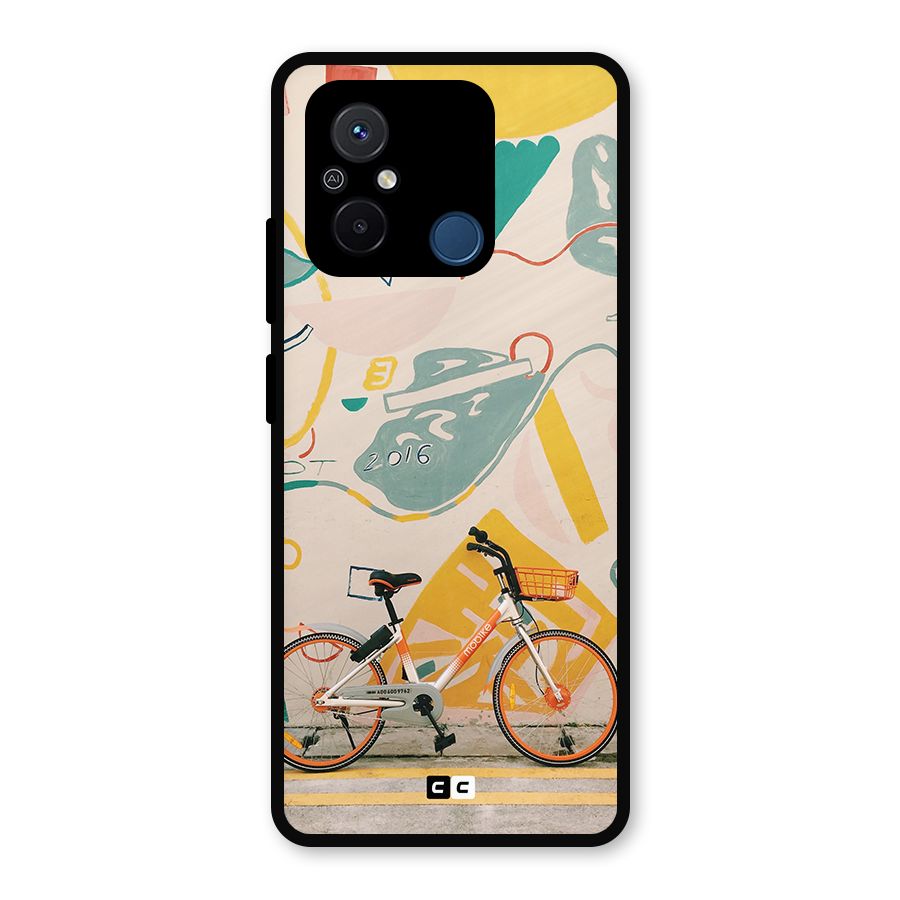 Street Art Bicycle Metal Back Case for Redmi 12C