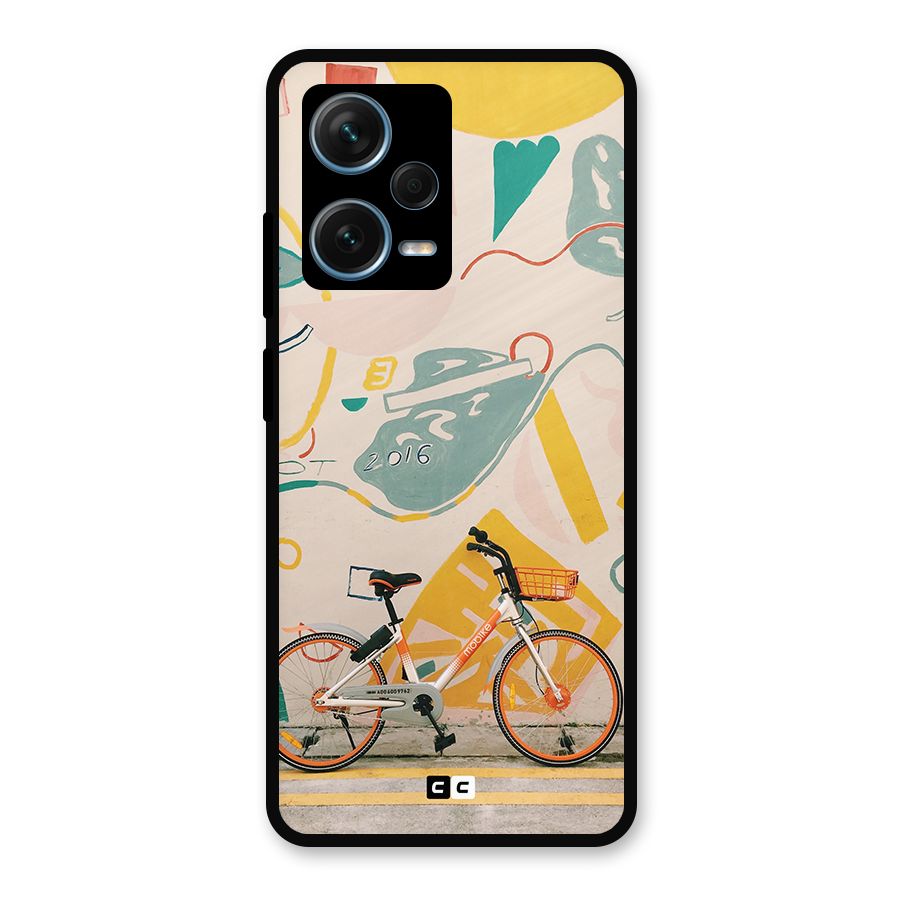 Street Art Bicycle Metal Back Case for Redmi Note 12 Pro Plus 5G