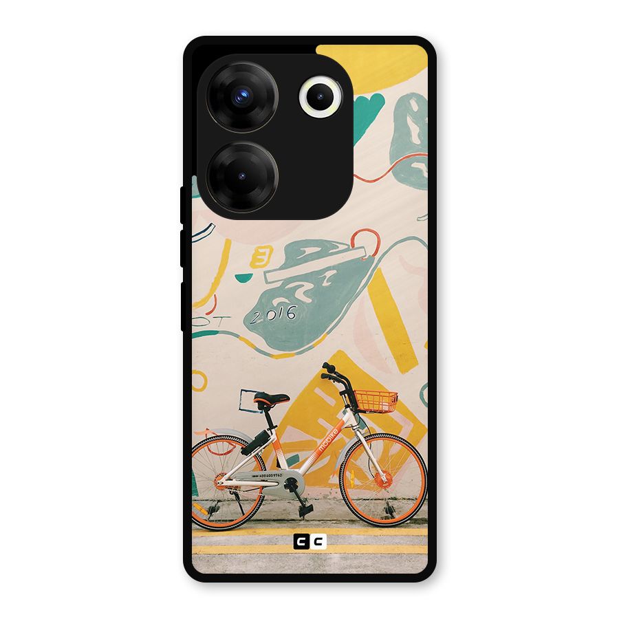 Street Art Bicycle Metal Back Case for Tecno Camon 20