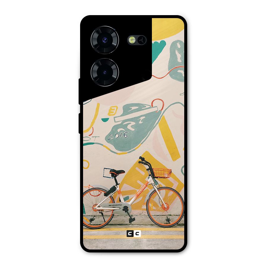 Street Art Bicycle Metal Back Case for Tecno Pova 5 Pro 5G