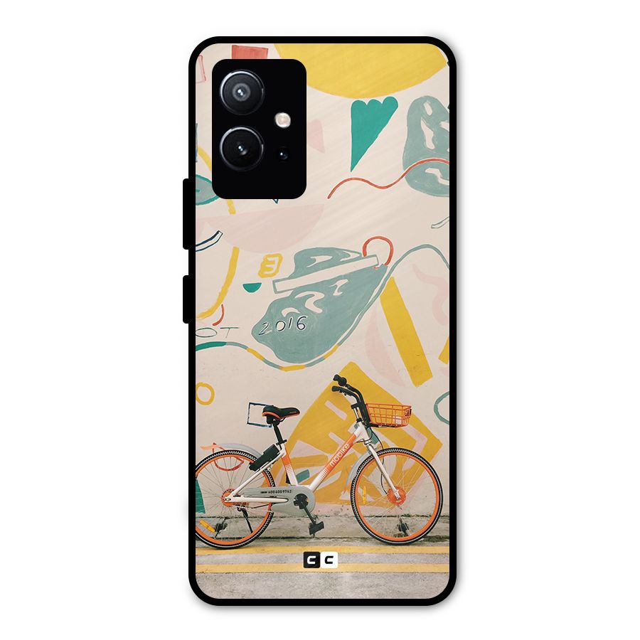 Street Art Bicycle Metal Back Case for Vivo T1 5G