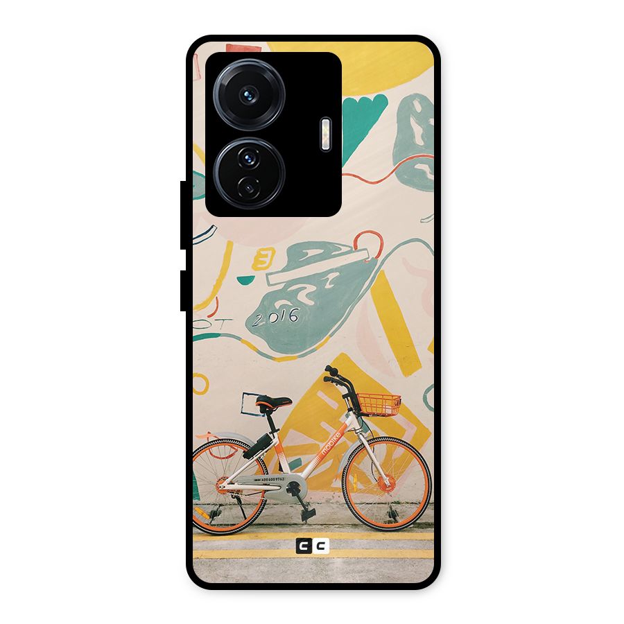 Street Art Bicycle Metal Back Case for Vivo T1 Pro