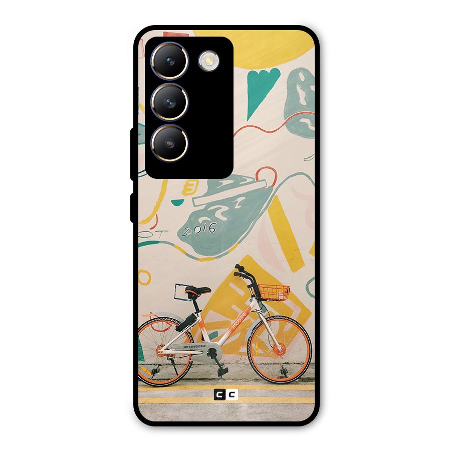 Street Art Bicycle Metal Back Case for Vivo T3 5G