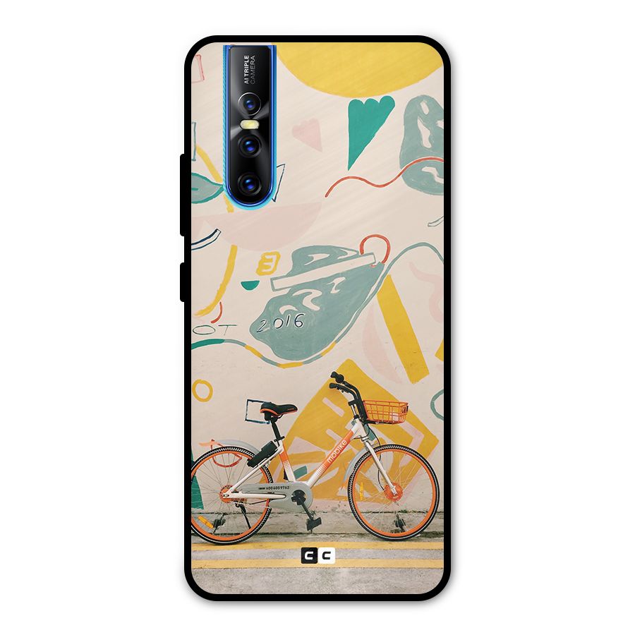 Street Art Bicycle Metal Back Case for Vivo V15 Pro