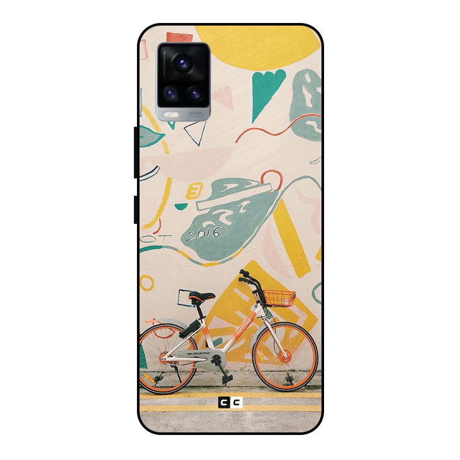 Street Art Bicycle Metal Back Case for Vivo V20