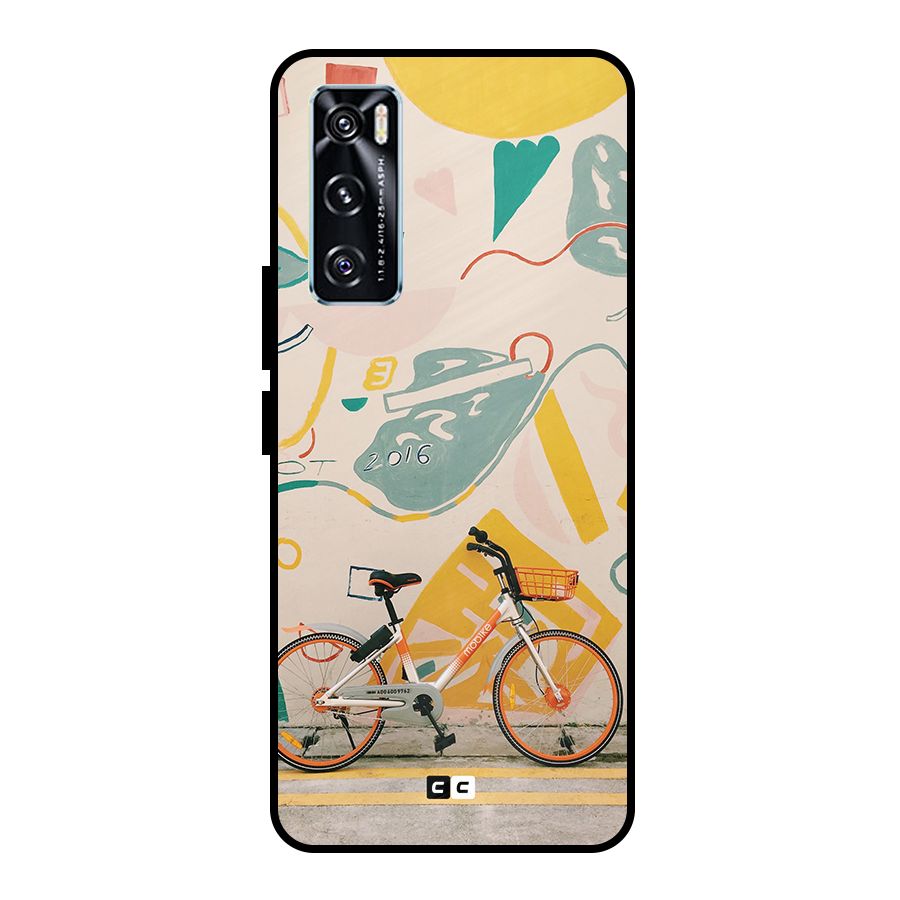 Street Art Bicycle Metal Back Case for Vivo V20 SE