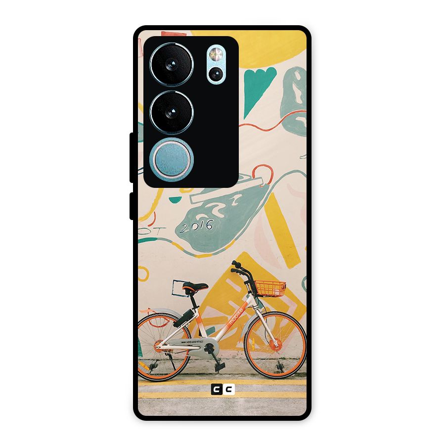 Street Art Bicycle Metal Back Case for Vivo V29