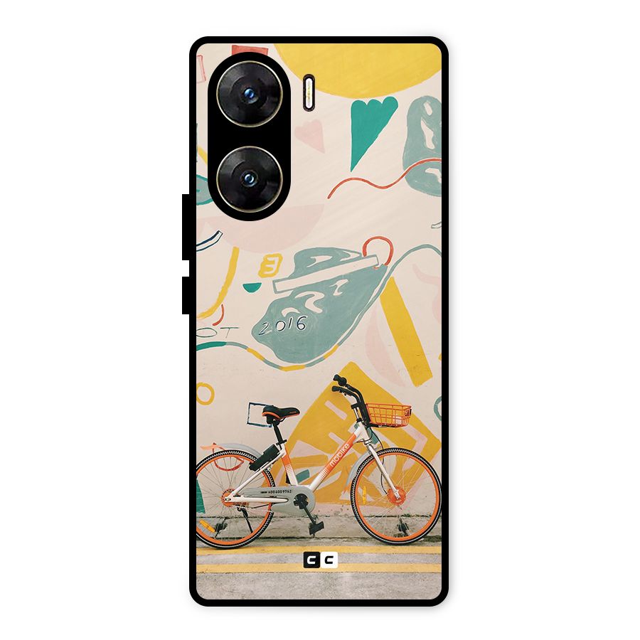 Street Art Bicycle Metal Back Case for Vivo V29e