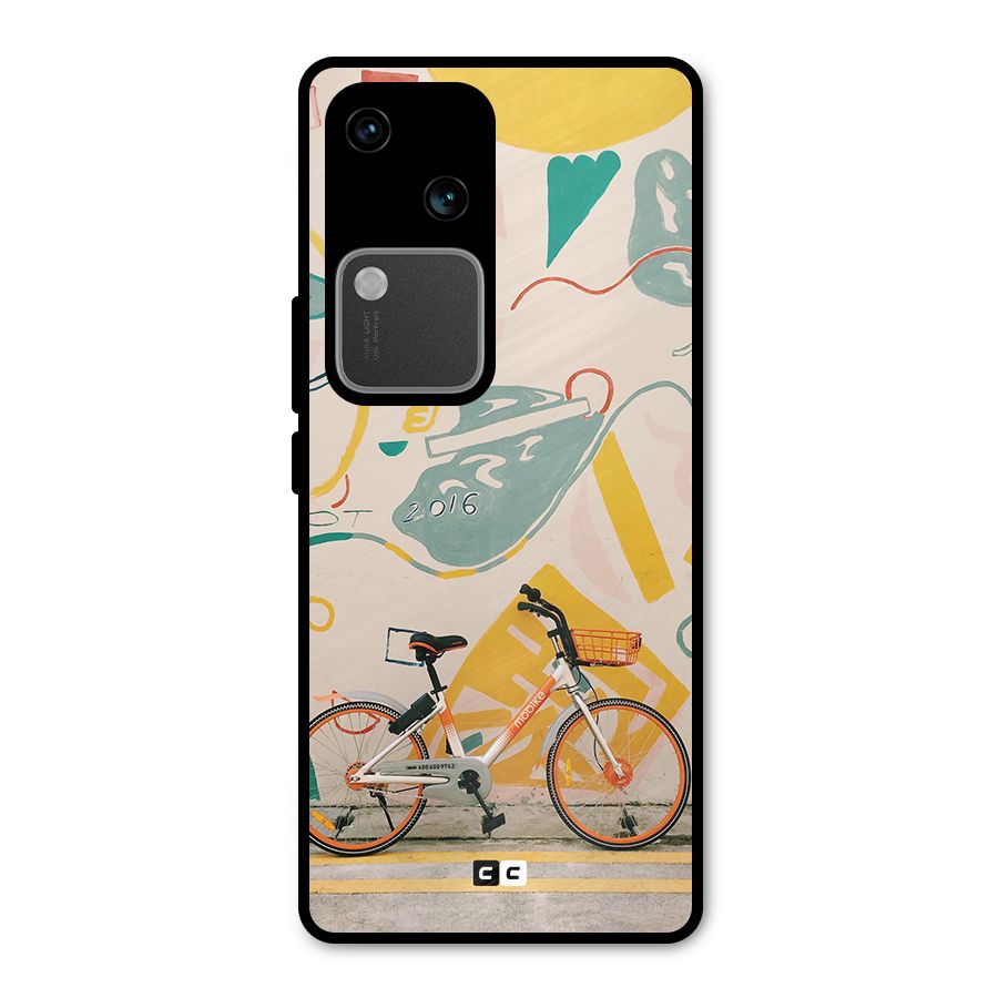 Street Art Bicycle Metal Back Case for Vivo V30