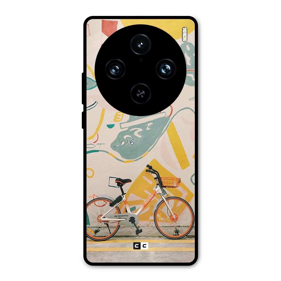 Street Art Bicycle Metal Back Case for Vivo X100 Pro