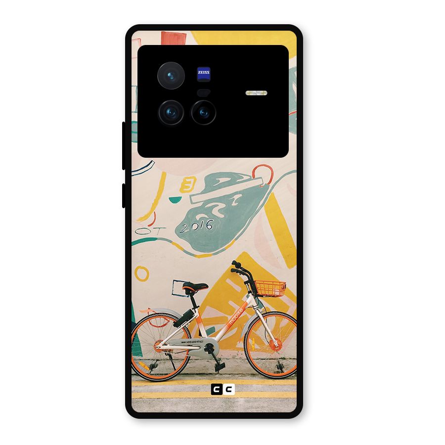 Street Art Bicycle Metal Back Case for Vivo X80