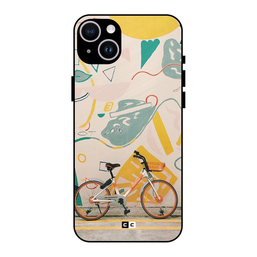 Street Art Bicycle Metal Back Case for iPhone 14 Plus