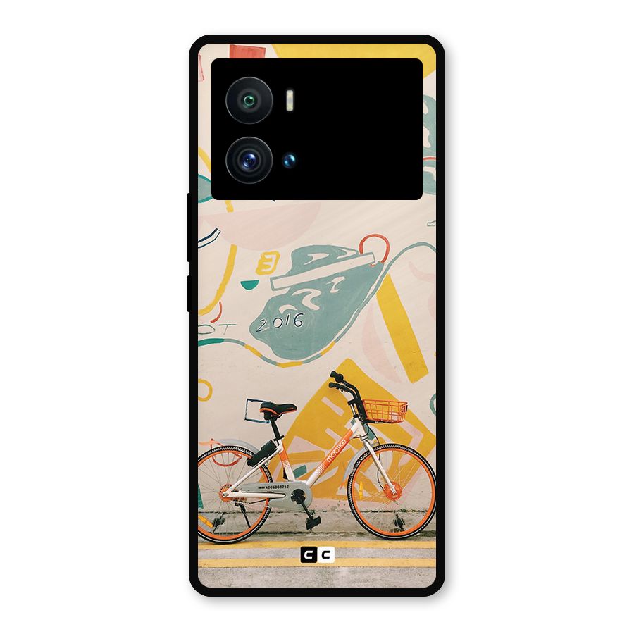 Street Art Bicycle Metal Back Case for iQOO 9 Pro