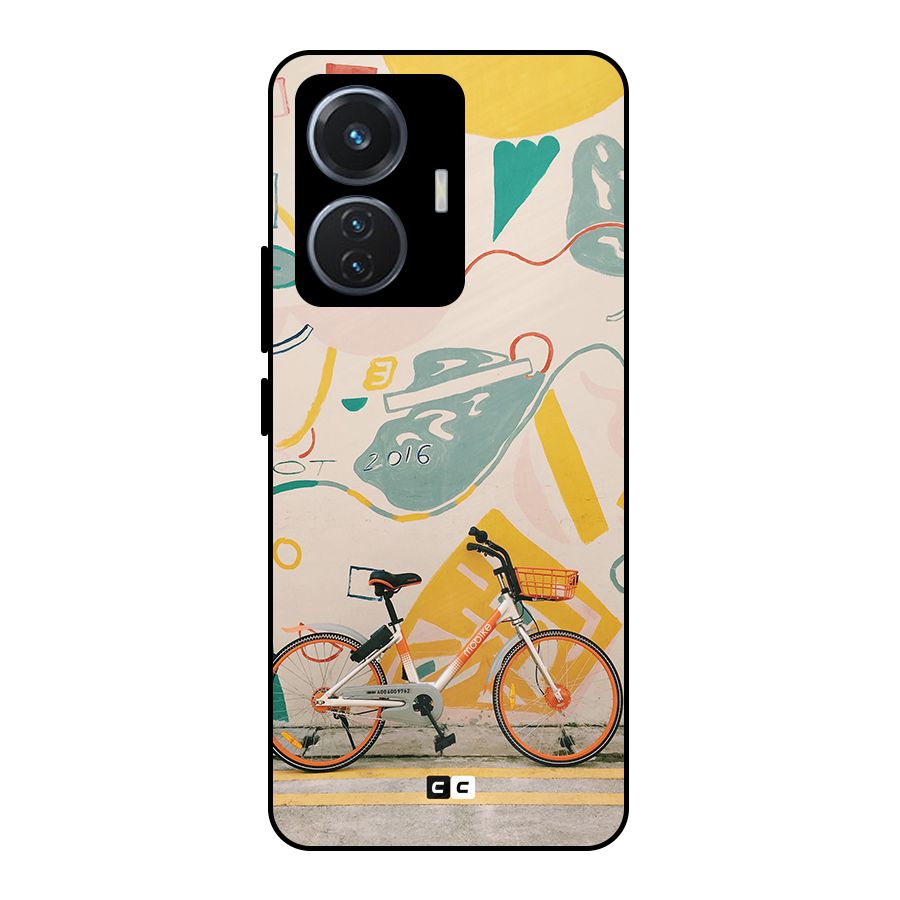 Street Art Bicycle Metal Back Case for iQOO Z6 44W