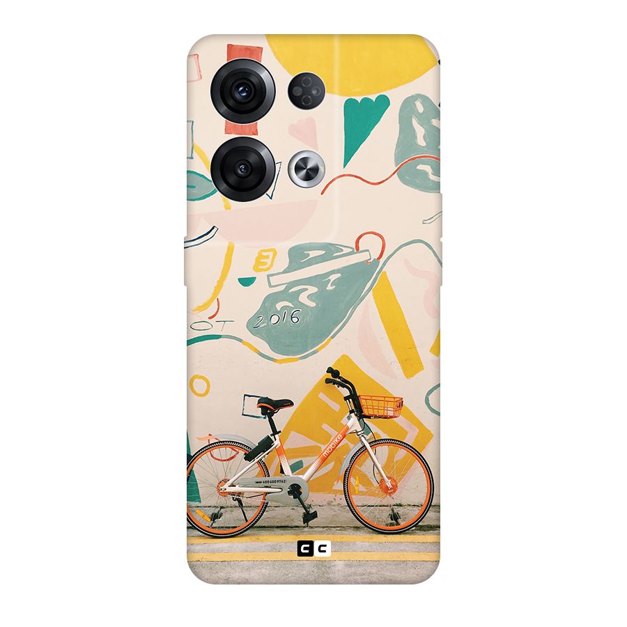 Street Art Bicycle Original Polycarbonate Back Case for Oppo Reno8 Pro 5G