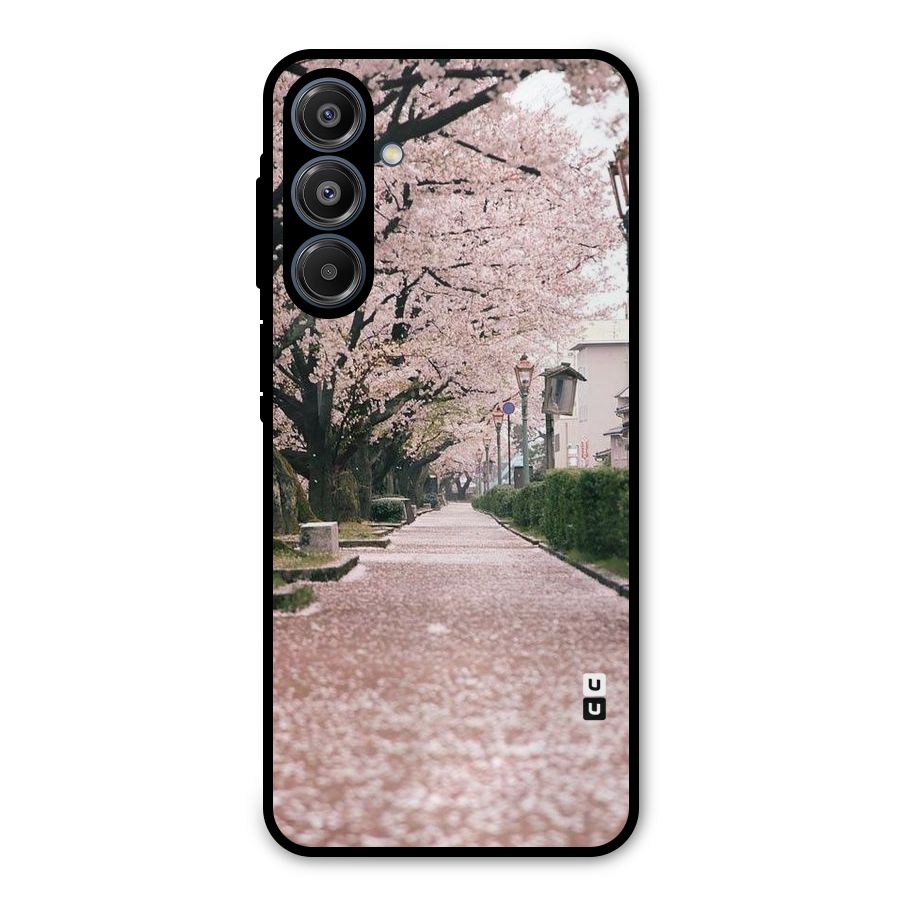 Street In Pink Flowers Metal Back Case for Galaxy A16 5G
