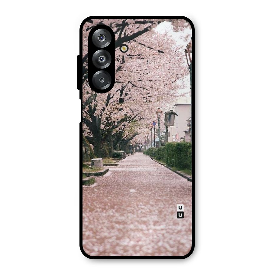 Street In Pink Flowers Metal Back Case for Galaxy A26