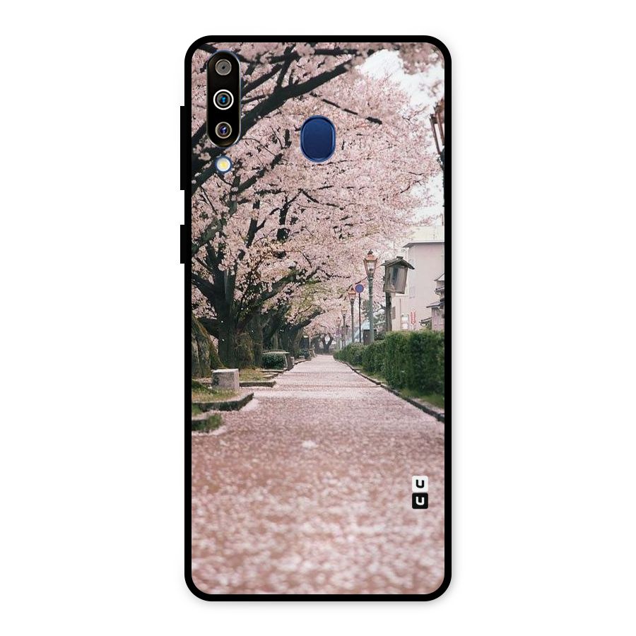 Street In Pink Flowers Metal Back Case for Galaxy M30
