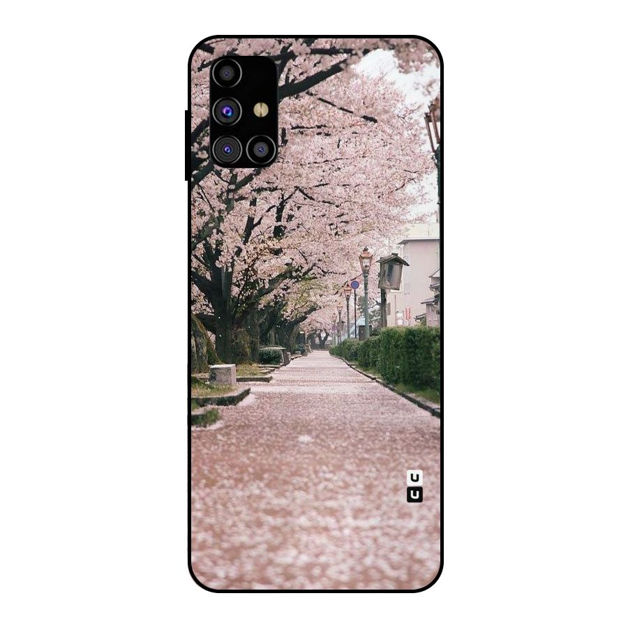 Street In Pink Flowers Metal Back Case for Galaxy M31s