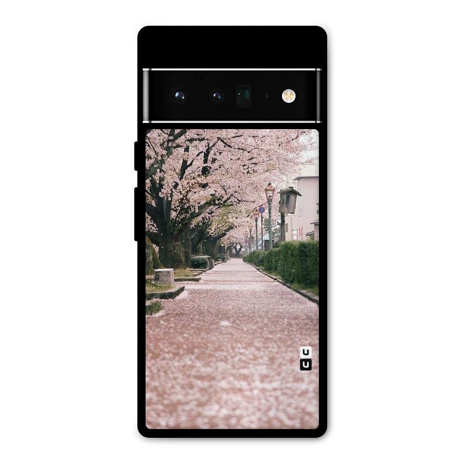Street In Pink Flowers Metal Back Case for Google Pixel 6 Pro