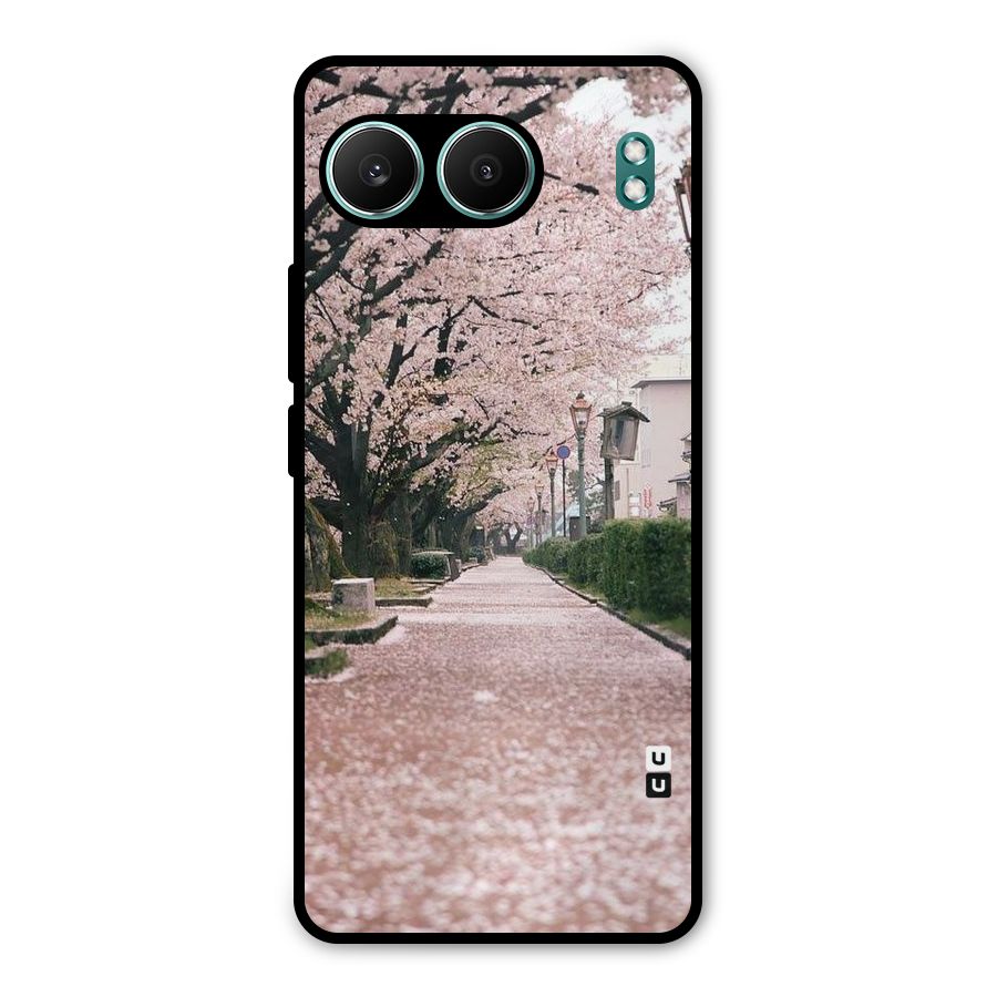 Street In Pink Flowers Metal Back Case for OnePlus Nord 4