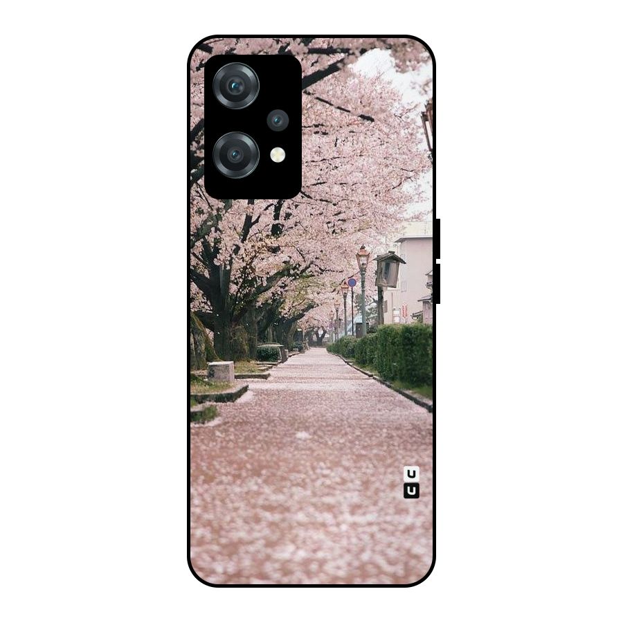 Street In Pink Flowers Metal Back Case for OnePlus Nord CE 2 Lite 5G