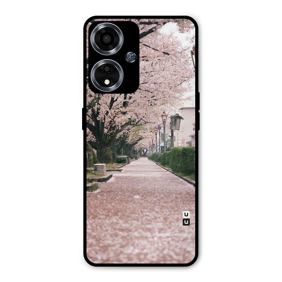Street In Pink Flowers Metal Back Case for Oppo A59