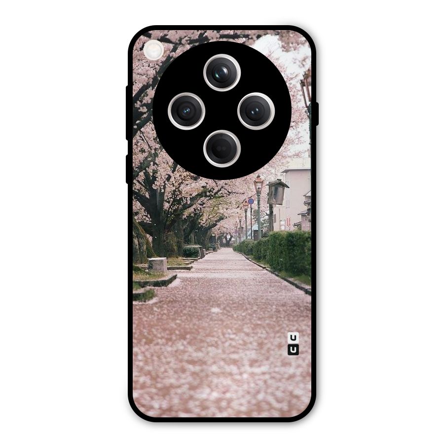 Street In Pink Flowers Metal Back Case for Oppo Find X8