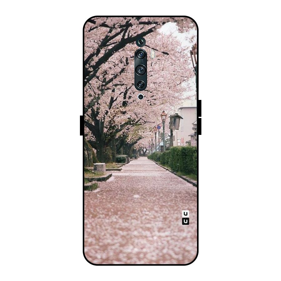 Street In Pink Flowers Metal Back Case for Oppo Reno2 Z