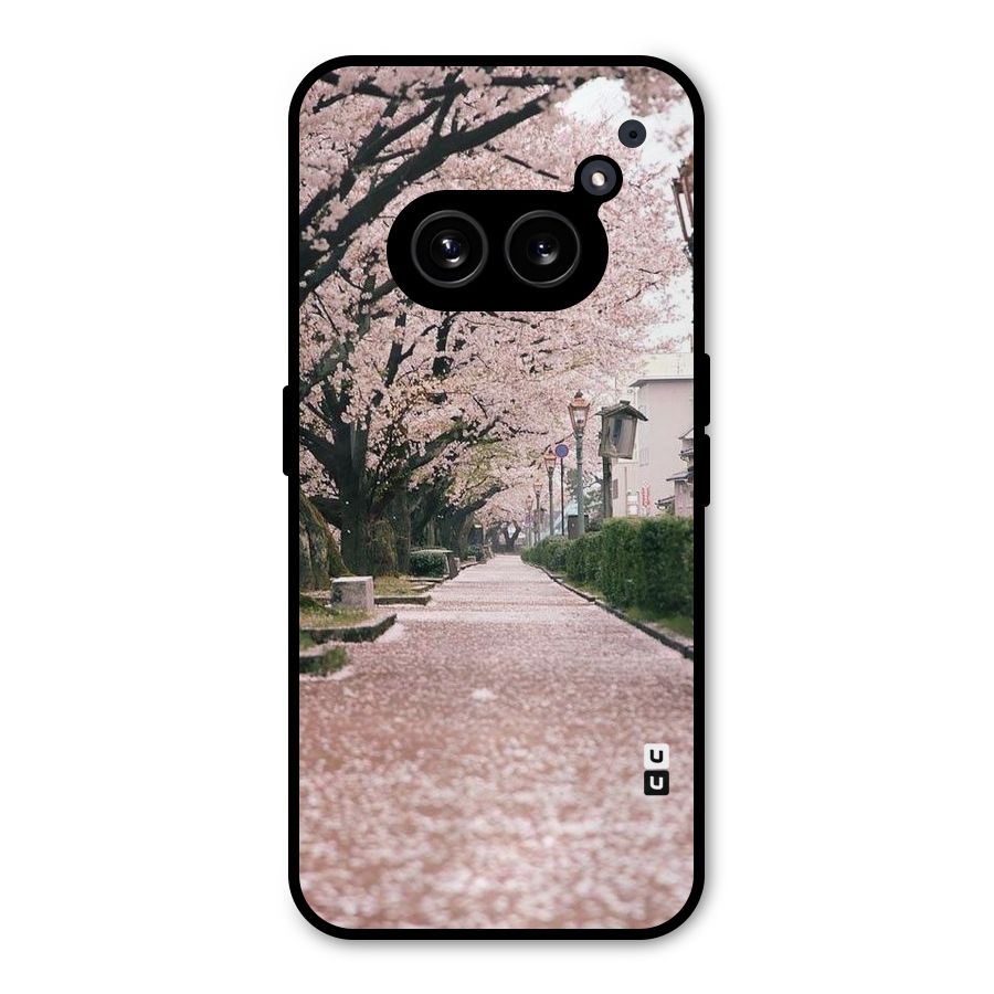 Street In Pink Flowers Metal Back Case for Nothing Phone 2a