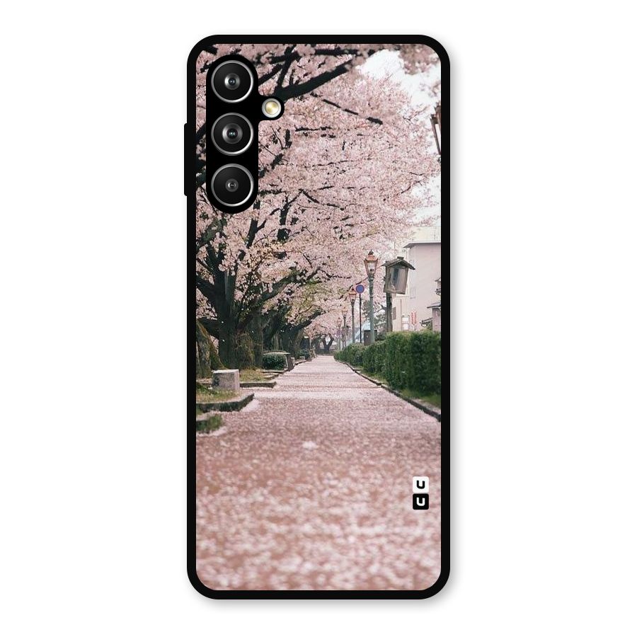 Street In Pink Flowers Metal Back Case for Samsung Galaxy M54