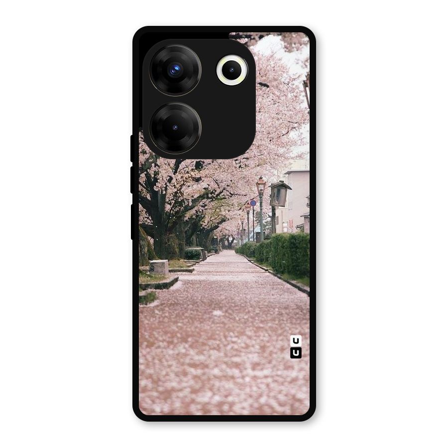 Street In Pink Flowers Metal Back Case for Tecno Camon 20