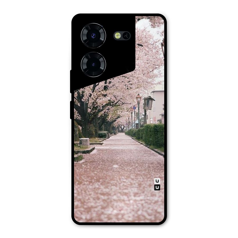 Street In Pink Flowers Metal Back Case for Tecno Pova 5 Pro 5G