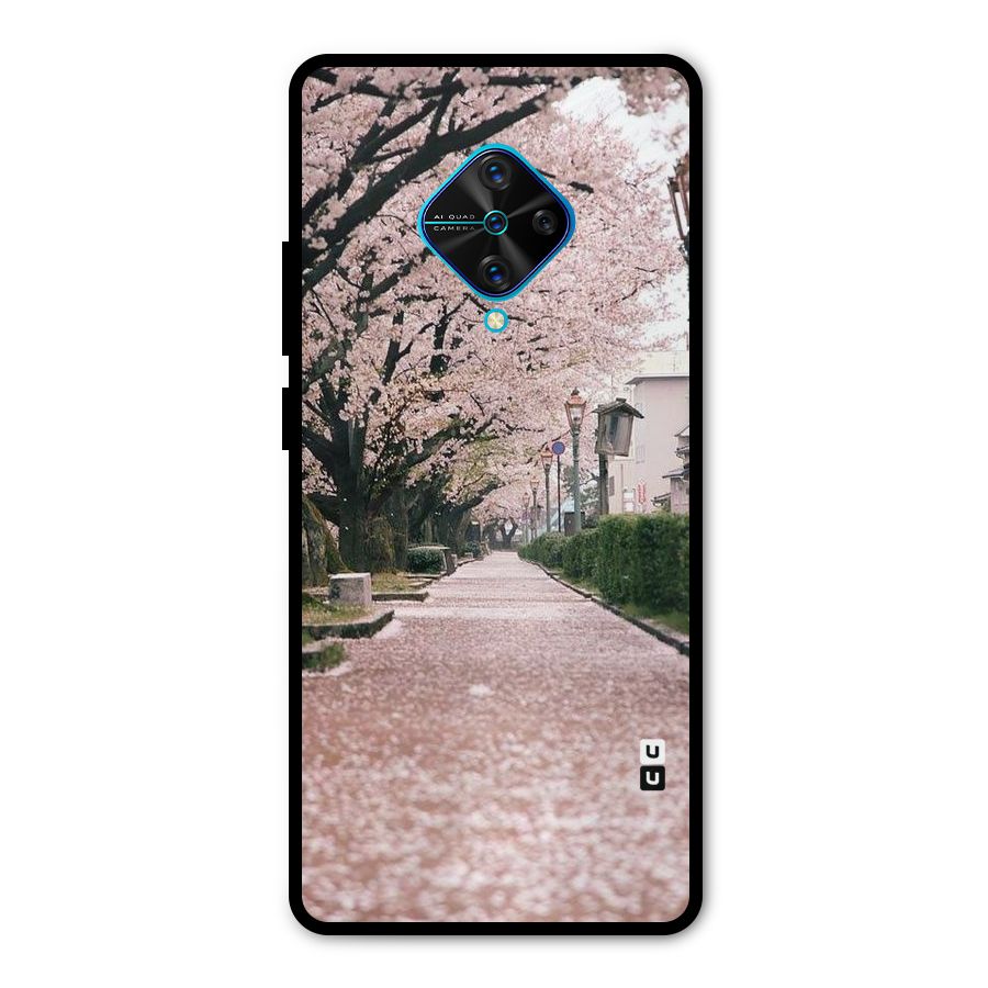 Street In Pink Flowers Metal Back Case for Vivo S1 Pro