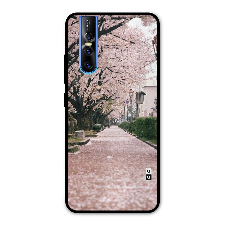 Street In Pink Flowers Metal Back Case for Vivo V15 Pro