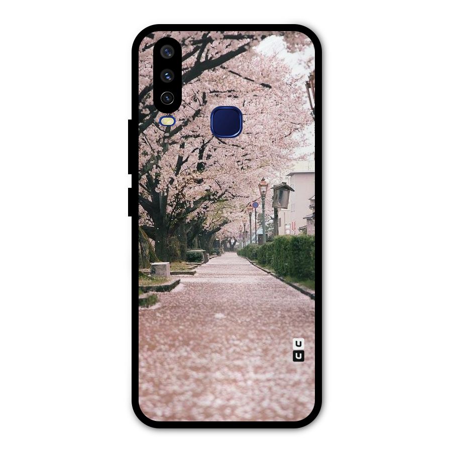Street In Pink Flowers Metal Back Case for Vivo V17