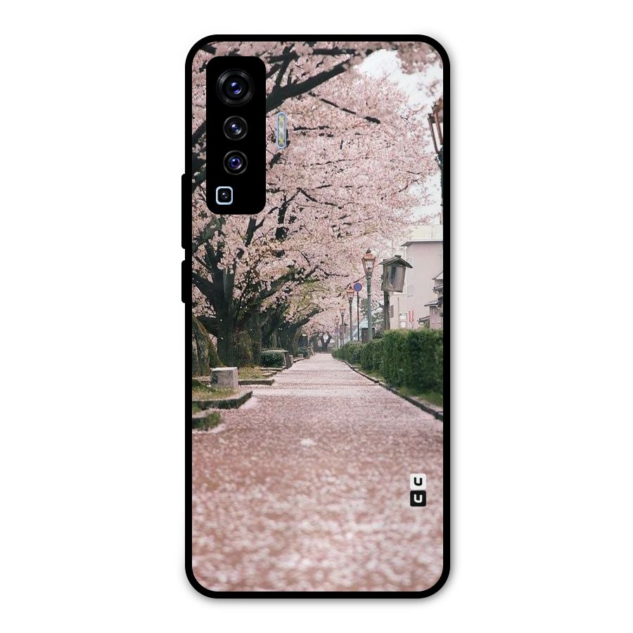Street In Pink Flowers Metal Back Case for Vivo X50