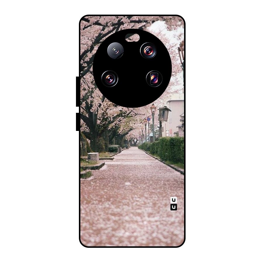 Street In Pink Flowers Metal Back Case for Xiaomi 13 Ultra