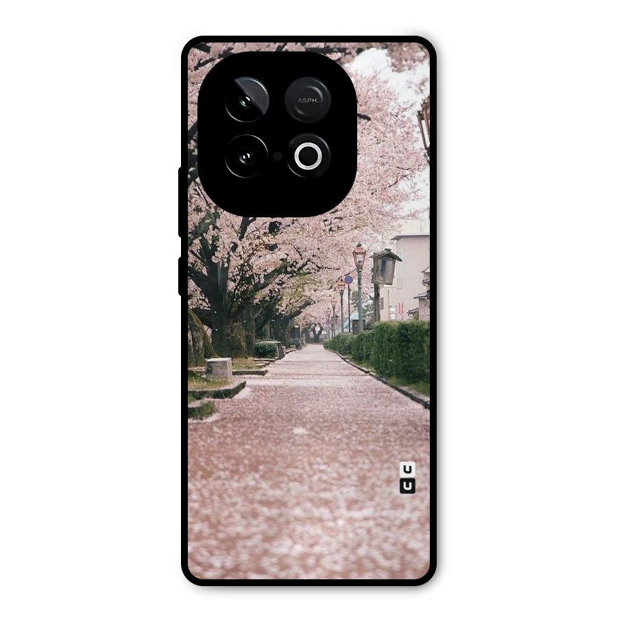 Street In Pink Flowers Metal Back Case for iQOO Neo 10