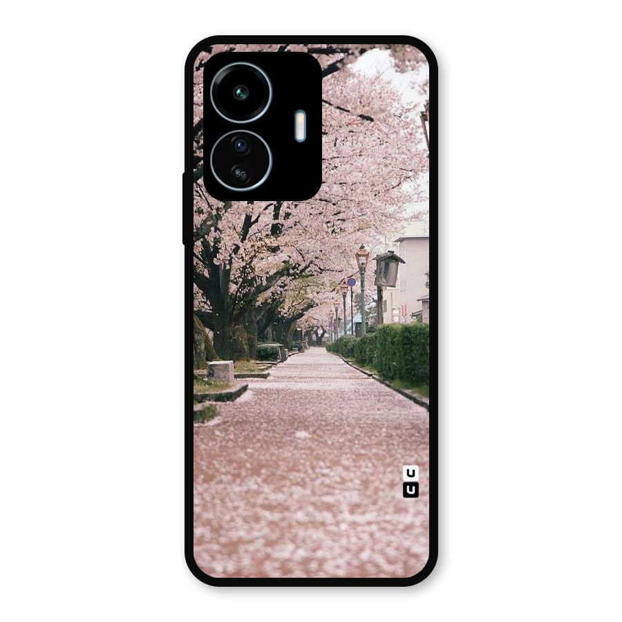 Street In Pink Flowers Metal Back Case for vivo iQOO Z6 Lite 5G