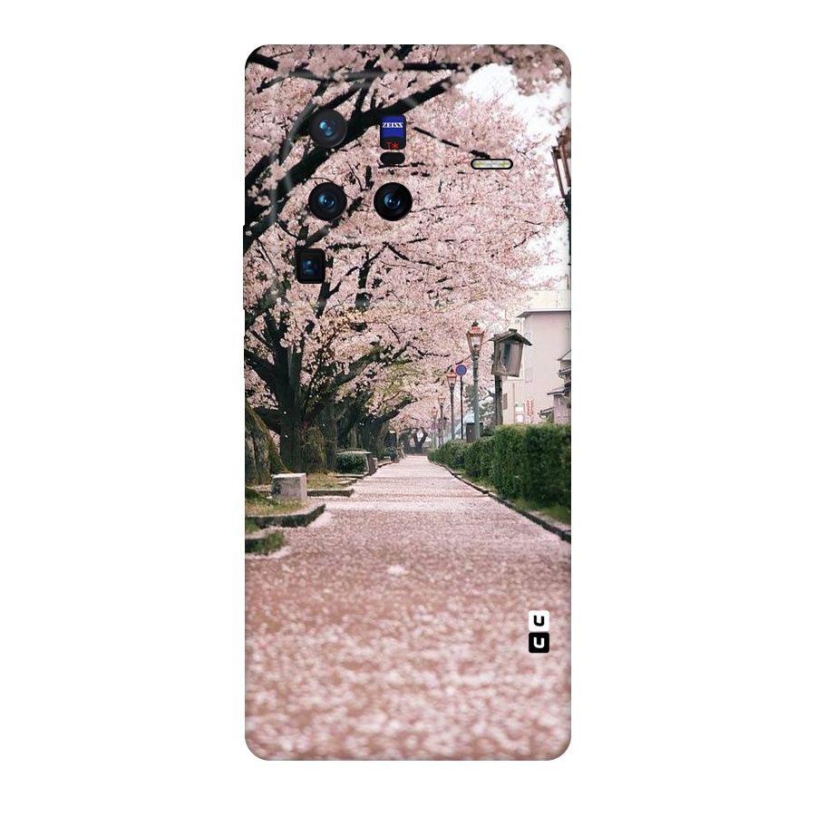 Street In Pink Flowers Original Polycarbonate Back Case for Vivo X80