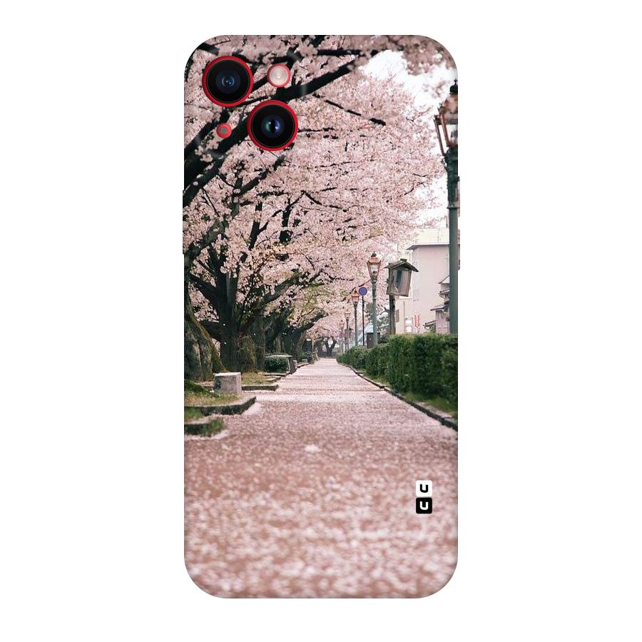 Street In Pink Flowers Original Polycarbonate Back Case for iPhone 14 Plus
