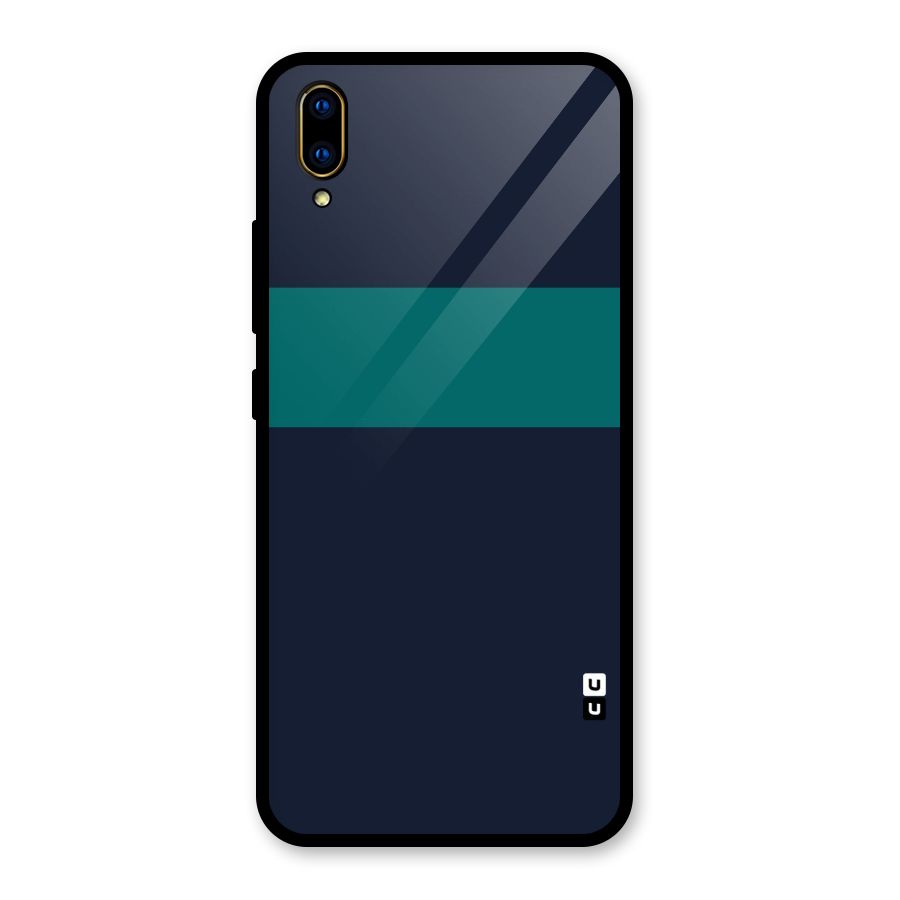 Stripe Block Glass Back Case for Vivo V11 Pro